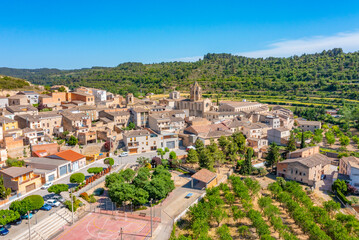 Aerial view of Vallbona de les Monges, Spain