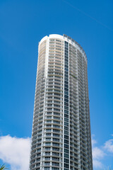 Fototapeta premium skyscraper architecture outdoor. skyscraper architecture in miami metropolis.