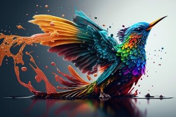 Fototapeta premium Discover our diverse collection of bird artworks featuring various breeds, created using different art styles and techniques. From realistic to abstract, this collection offers a range of options.