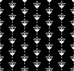 Flower geometric pattern. Seamless vector background. White and black ornament