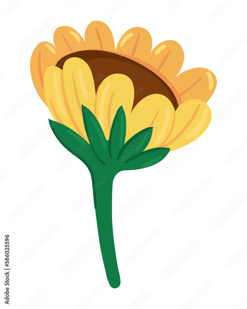 Wall mural sunflower icon isolated