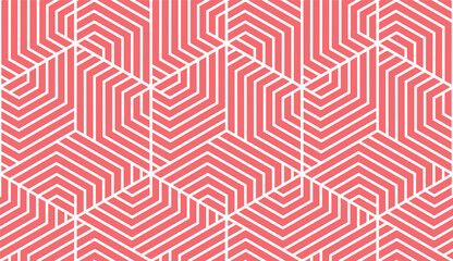 Abstract geometric pattern. A seamless vector background. White and red ornament. Graphic modern pattern. Simple lattice graphic design