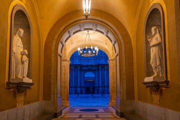 Inner coutyard of Santa Maria de Montserrat abbey in Spain