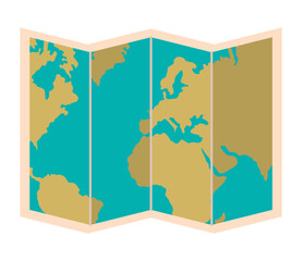 folded world map