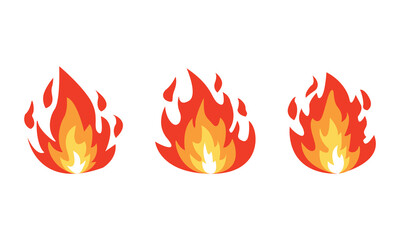 A set of fire symbol icon vector illustration isolated on white background