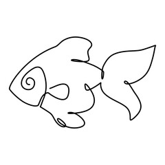 Fish icon. Outline illustration of fish icon for web design isolated on white background