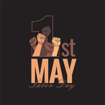 may day poster template flat design