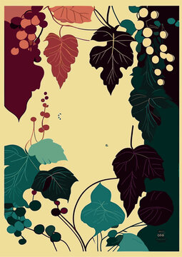 1. Celebrate the autumn wine festival with this set of backgrounds featuring grapevine frames and colorful psychedelic art, perfect for creating posters and cards.
2. Get creative with this collection