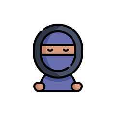 icon woman muslim pray Ramadan and Islamic Eid