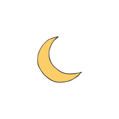 Fototapeta na wymiar gold color moon icon Ramadan and Islamic Eid