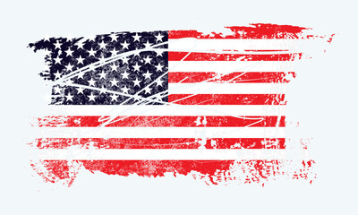 Grunge American flag background. Raster version, Vintage American flag, Grunge USA Flag, grunge illustration Flag of USA, broken american flag