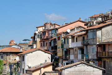 Fototapeta na wymiar Panorama sur la plaine de Rome depuis la ville de Rocca di Papa 