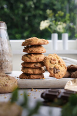 chocolate chip cookies on the table