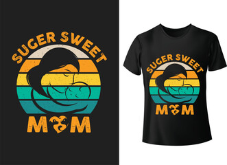 Sugar sweet mom fashion vector quotes typography t shirt design, vintage, label, badge, logo, icon or t-shirt