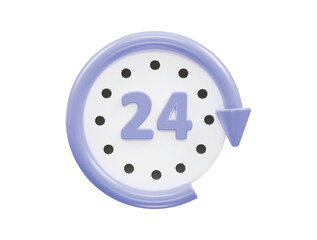 24/7 support icon 3d illustration vector rendering transparent element