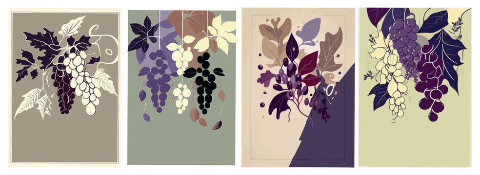 1. Celebrate the autumn wine festival with this set of backgrounds featuring grapevine frames and colorful psychedelic art, perfect for creating posters and cards.
2. Get creative with this collection