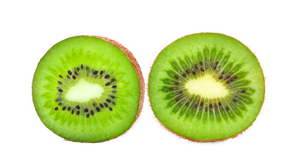 Slice of fresh kiwi fruit on transparent png