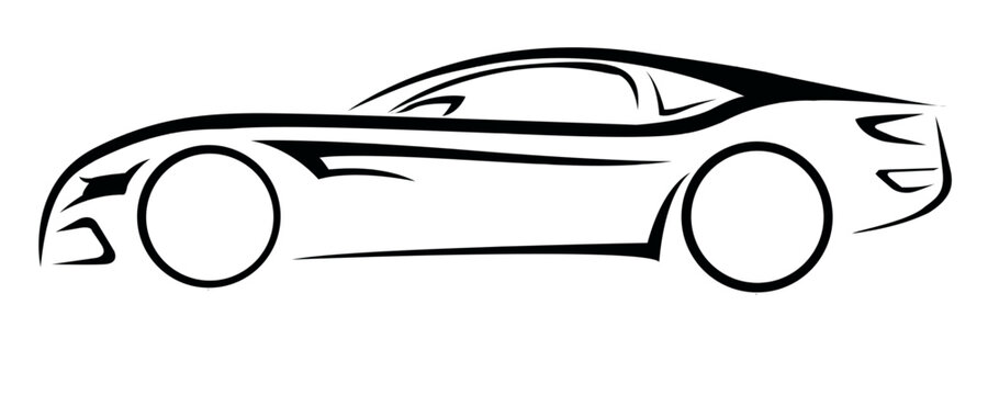 nice black racing car side view