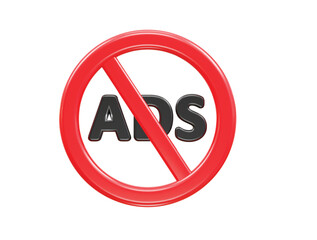 Ad blocker icon 3d rendering vector illustration transparent element