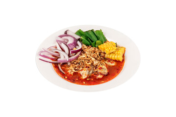 spicy oyster seafood salad on dish