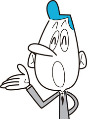 笑顔で喋る男性