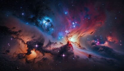 Obraz premium Beutiful deep space nebula made with generative ai