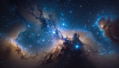 Obraz na płótnie Canvas Beutiful deep space nebula made with generative ai