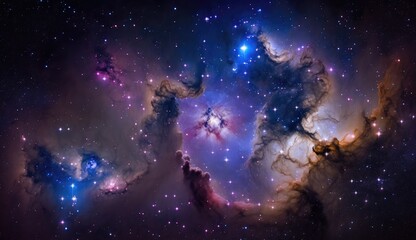 Fototapeta na wymiar Beautifyl space and nebula view, made with generated ai