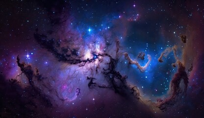 Beautifyl space and nebula view, made with generated ai