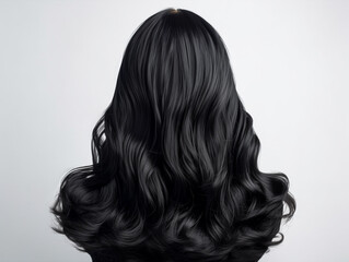 Fototapeta premium Hair For Women Artificial Hair back view on white background. Generative AI