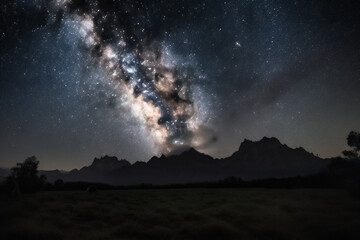 Ethereal Night Sky: Milky Way Panorama (AI Generated)