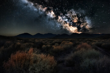 Plakat Ethereal Night Sky: Milky Way Panorama (AI Generated)
