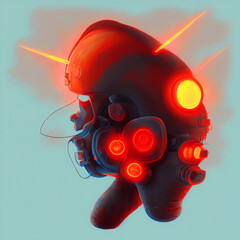 futuristic robot head