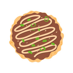 okonomiyaki japanese food illustration