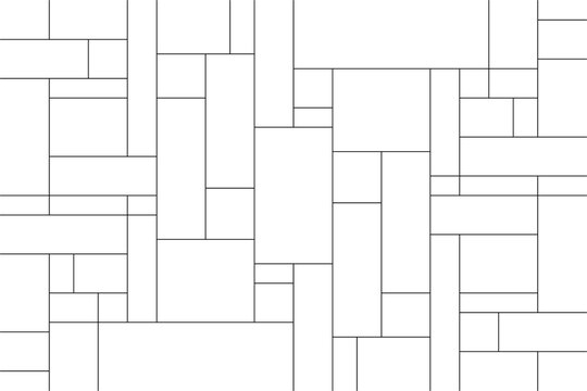 Mondrian style of pattern. Design lines white and black colors. Design print for illustration, texture, textile, wallpaper, background. Set 5