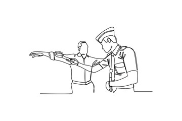 Continuous one-line drawing the security check at the airport. Airport activity concept. Single line drawing design graphic vector illustration