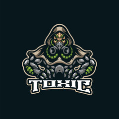 Toxic mascot logo design with modern illustration concept style for badge, emblem and t shirt printing. Knight toxic illustration for sport and esport team.