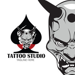 illustration of a skull tattoo logo