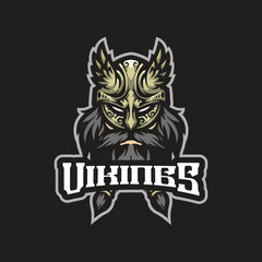 Viking mascot logo design with modern illustration concept style for badge, emblem and t shirt printing. Viking head illustration.