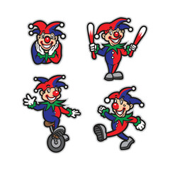 Clown mascot logo design with modern illustration concept style for badge, emblem and tshirt printing. Funny clown illustration.