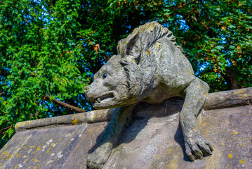 Animal wall of Bute park at Welsh capital Cardiff, UK