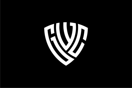 GWC creative letter shield logo design vector icon illustration