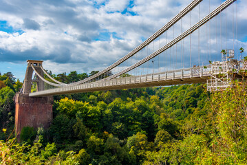 Clifton Suspension Bridge at English town Bristol
