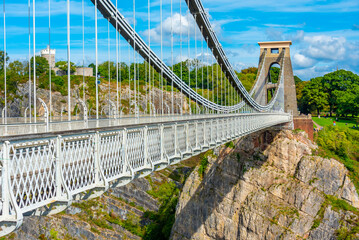 Clifton Suspension Bridge at English town Bristol