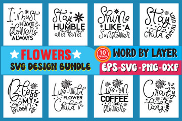 Flower svg t shirt design bundle