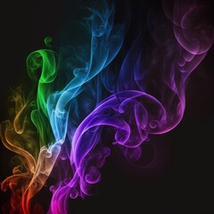 Obraz premium Colorful smoke, abstract background, wallpaper. Color bomb. Printable image. High quality. Generative AI