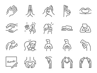 Thank you icon set. It included thanks, greetings, appreciation, gratitude, and more icons. - 586042119
