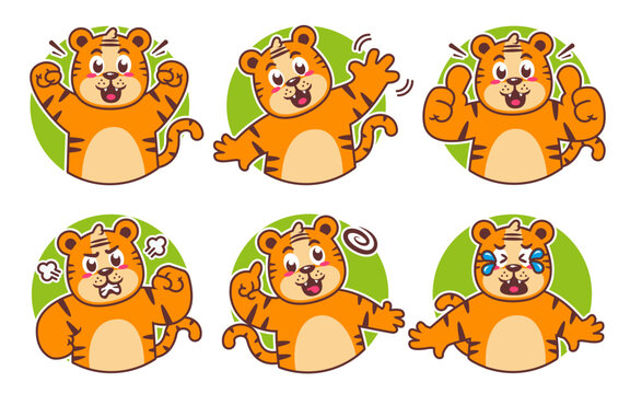 cute tiger sticker set