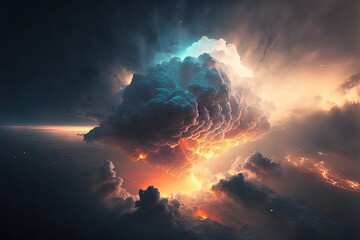 Colorful smoke, abstract background, wallpaper. Color bomb. Printable image. High quality. Generative AI