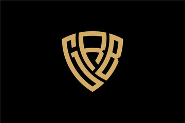grb creative letter shield logo design vector icon illustration